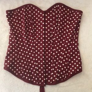 Corset in a gorgeous garnet color w/ polka dots in Great Condition! So Cute!!!